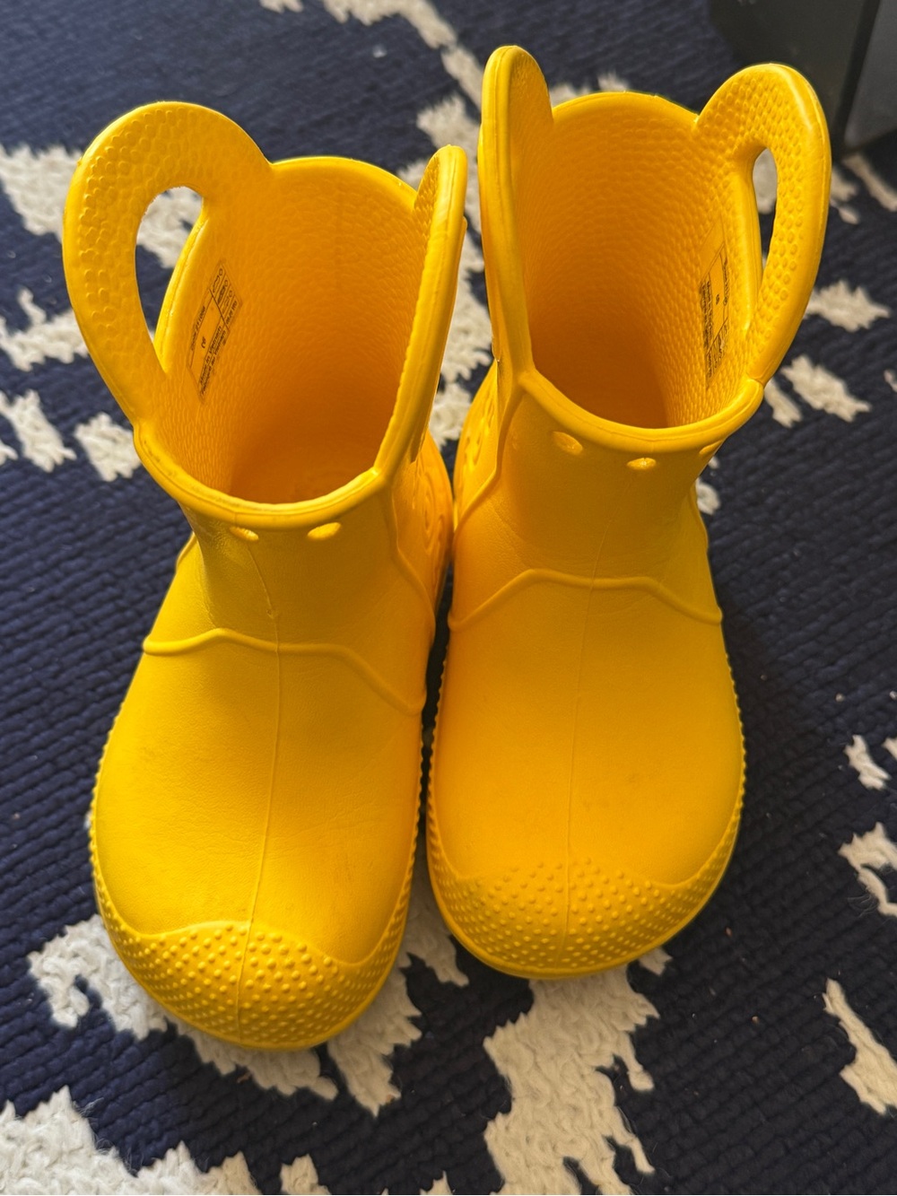 CROCS Kids Yellow Handle Pull-On Rain Boots